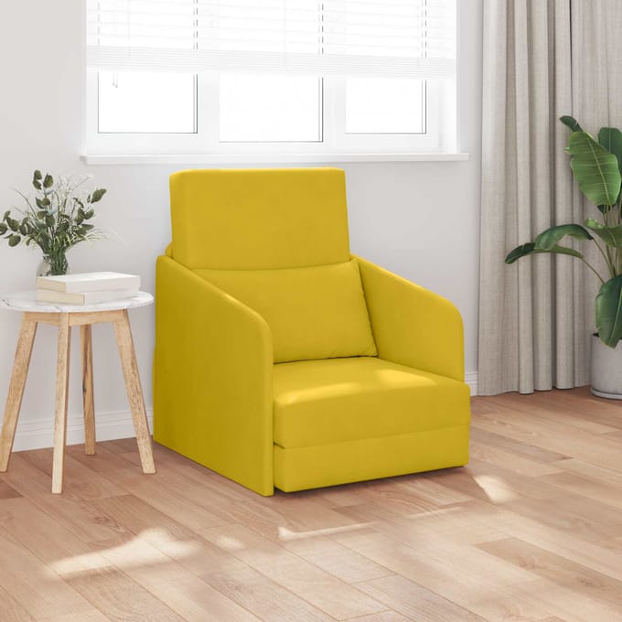 vidaXL Slaapbank Geel 65 x 80 x 83 cm Fluweel