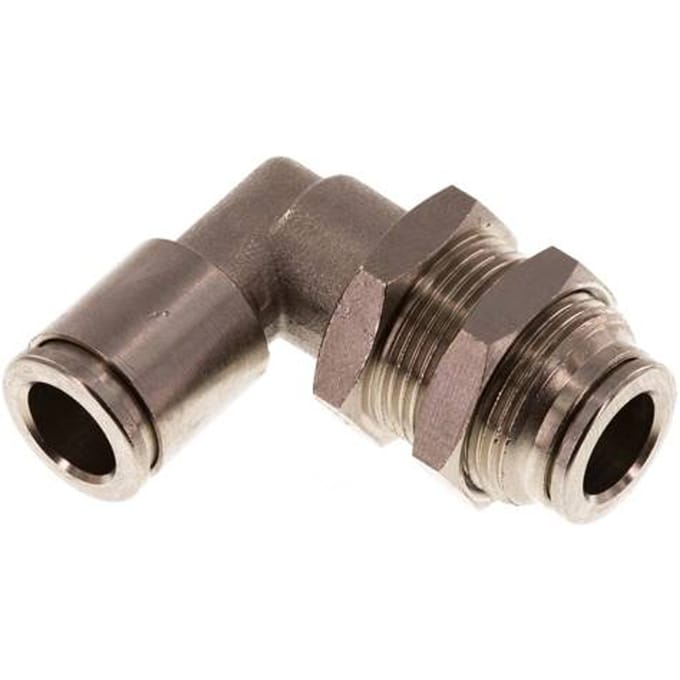 8mm 90 graden L-verbinding Messing Insteekfitting Schotdoorvoer NBR