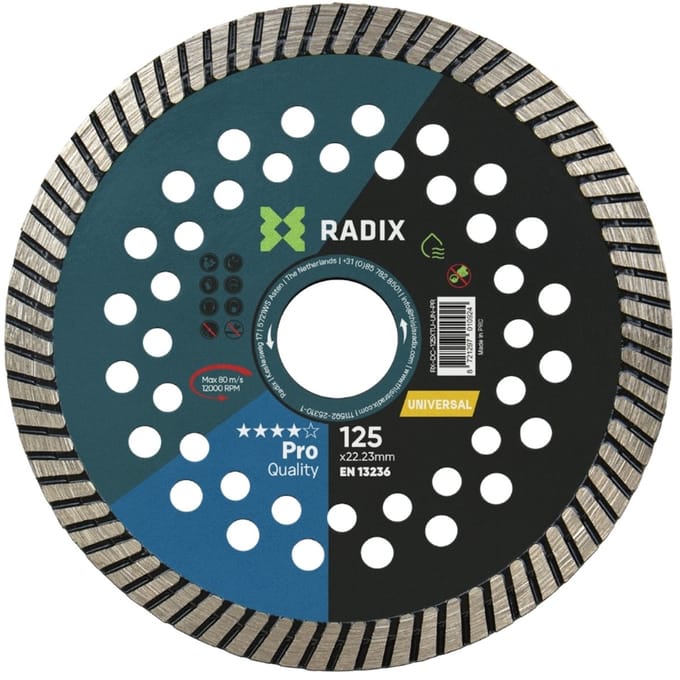 Radix - Universele diamantschijf - 125 x 22,23 mm - Turbo - Pro