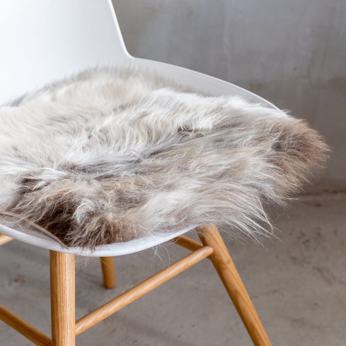 Chair pad van Texels schapenvacht - Gemêleerd