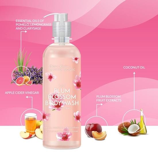 Aroma Magic 3 in 1 Plum Blossom Body Wash 500ml pink