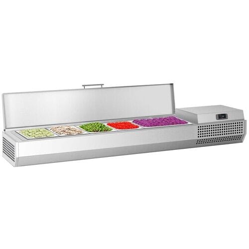 GGM Gastro Opzetkoelvitrine PREMIUM PLUS - 1493x353mm - 6x GN 1/4 zilver