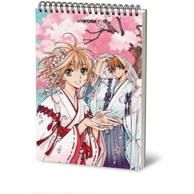 Artwork schetsboek manga, 24 x 33 cm, bloesem