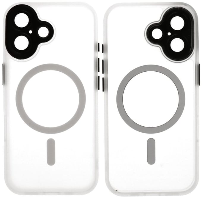 MagSafe Hoesje Geschikt voor iPhone 17 - Mat-Transparent met Camera Beschermer Case - Wit