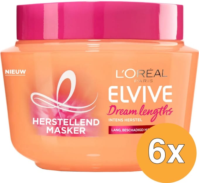 L'Oréal Paris Elvive Dream Lengths - Haarmasker - Voor Lang & Beschadigd Haar - 6 x 300ml