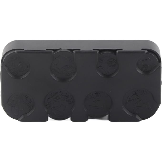 Distributeur de pièces en euros rectangulaire, porte-monnaie en plastique, boîte de rangement, organisateur pour voiture gray
