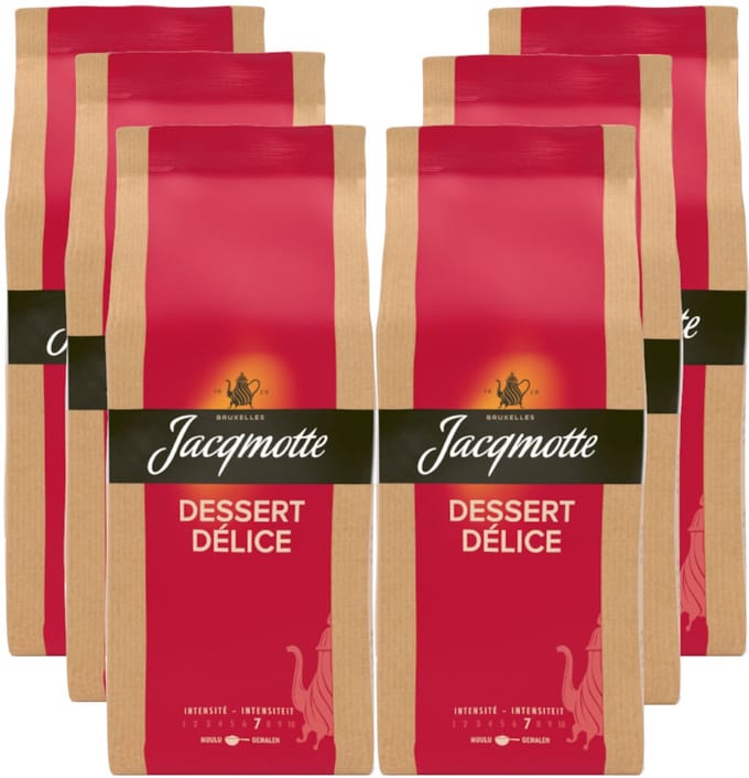 Jacqmotte Dessert Delice - Multipack - Gemalen Koffie - 1,5kg (6x250g)