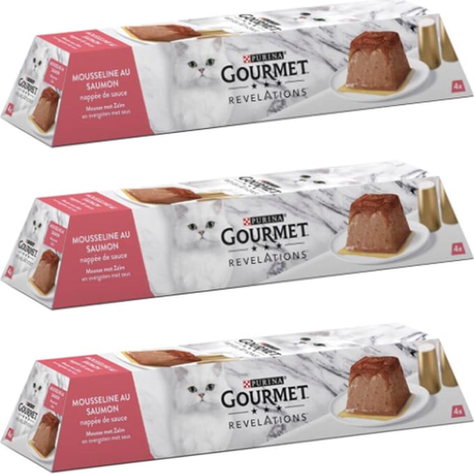 3x Gourmet Revelations - Mousse Zalm - Kattenvoer - 4x57g