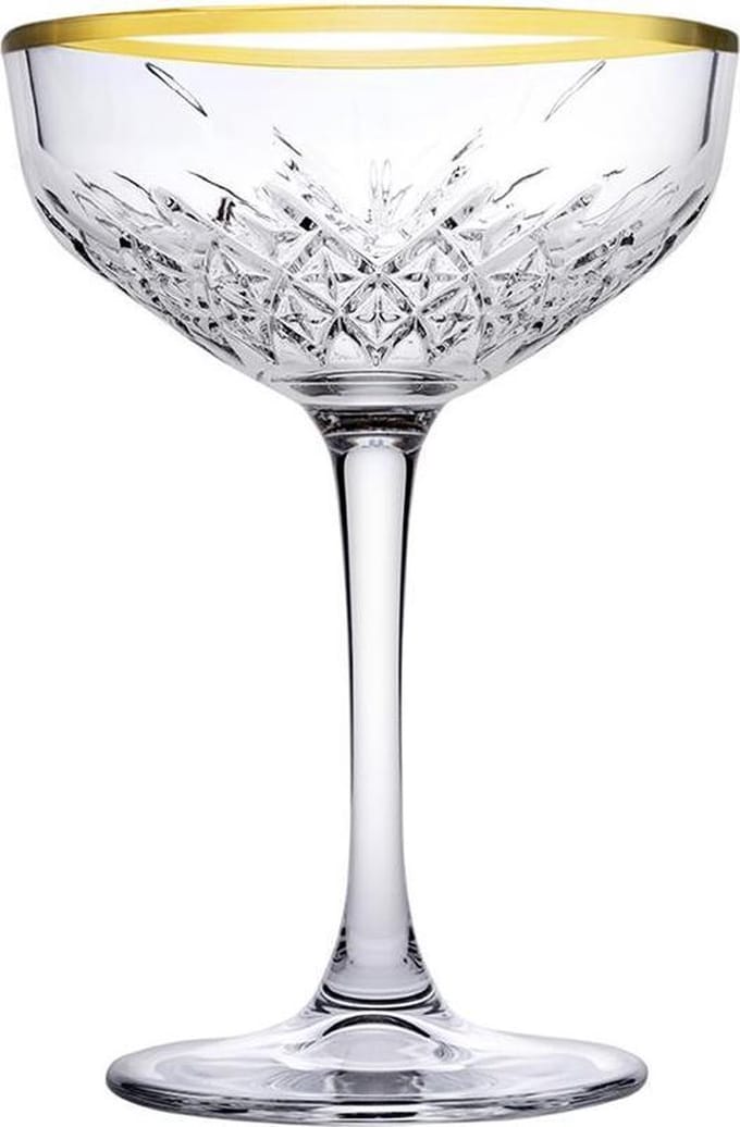 Paşabahçe Timeless Golden Touch Cocktailglas 270 ML - Set van 4 - Champagne Coupeglas - Vintage