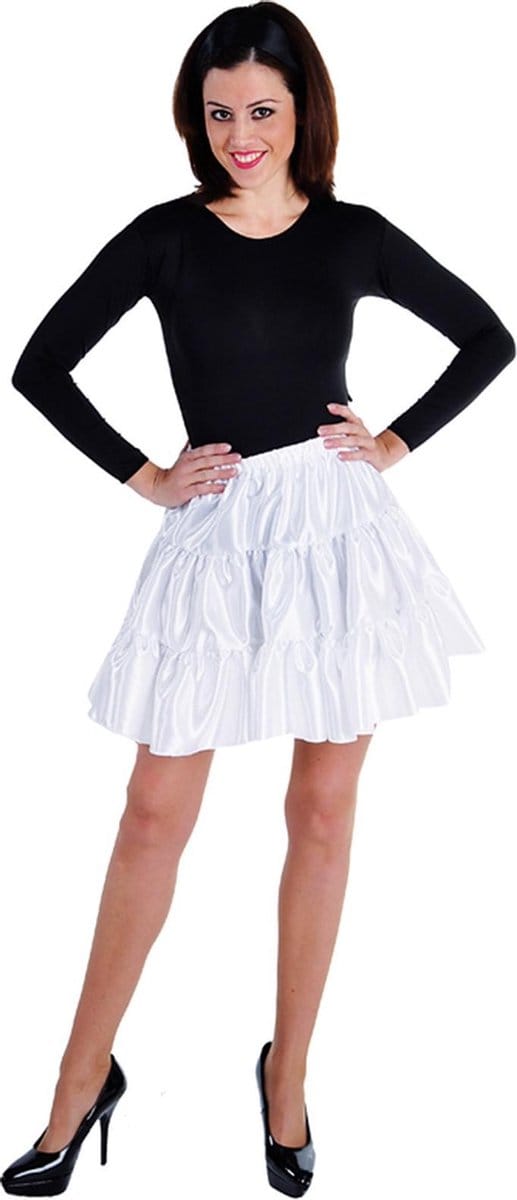 Magic Design Verkleed Rok Dames Satijn Wit Maat L