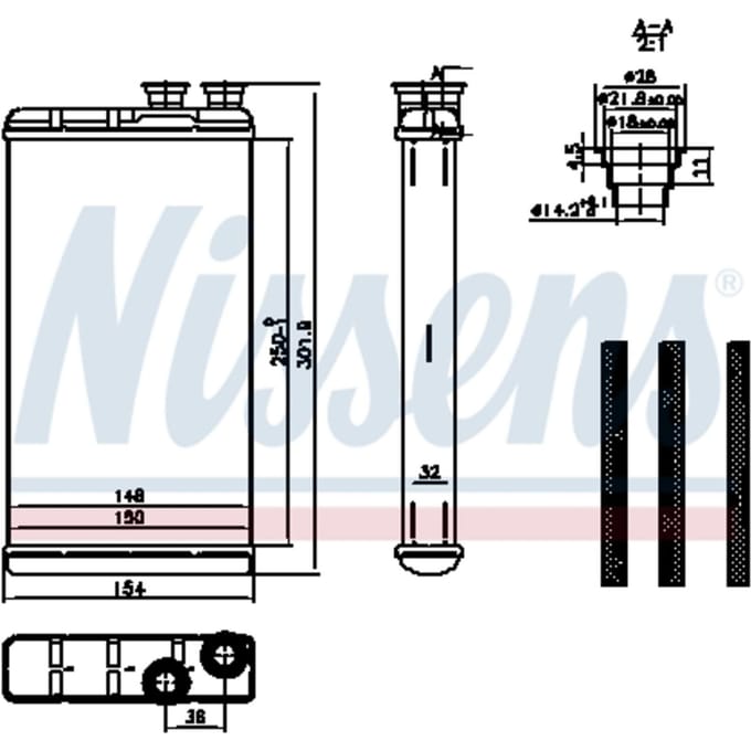 Warmtewisselaar, interieur verwarming NISSENS 727210