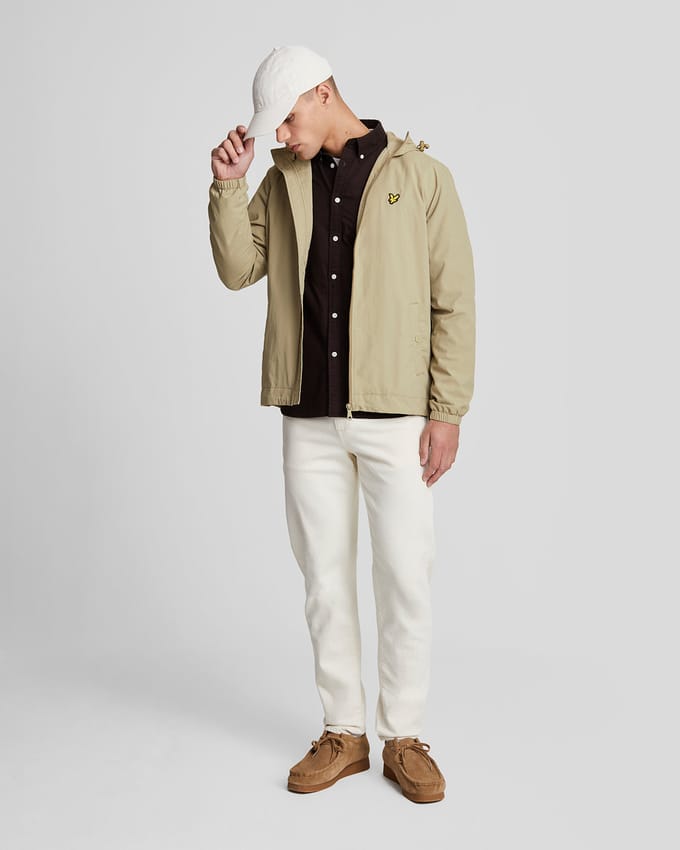 Lyle & Scott Branded Sage Unifrom korte groene lichtgewicht jas met capuchon