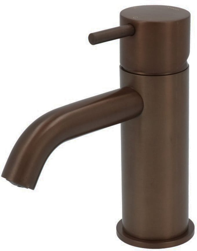 Hotbath Cobber - Wastafelmengkraan - zonder Waste - Laag - Bruin - Opbouw - Messing - V01