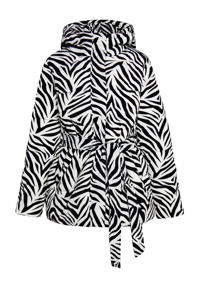 Faina Gewatteerd jack met zebraprint Dames Witte zebra