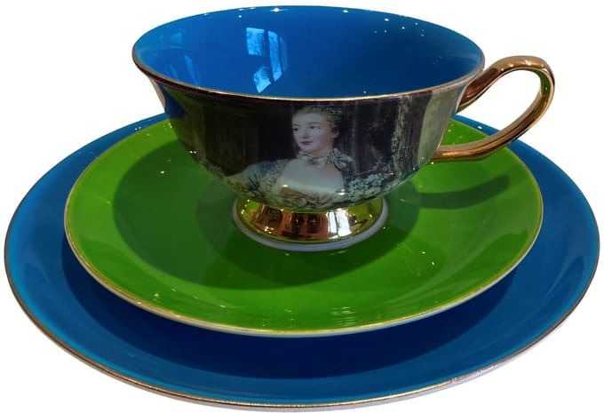 Kadoset theeservies Bone China Royal Duchess blauw