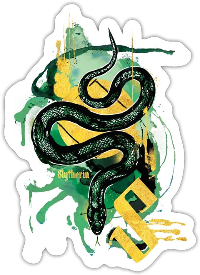 Harry Potter Zwadderich Slang Sticker maat S (10 x 10 cm)