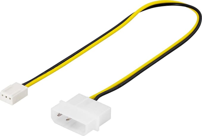 DELTACO SSI-34, 3-pin 4-pin Zwart, Wit, Geel kabeladapter/verloopstukje, 30cm