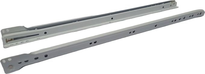Hoexs - Laderails - Rolgeleiders - 50cm - Wit - Set van 2 - Ladegeleiders - Volledig uittrekbaar