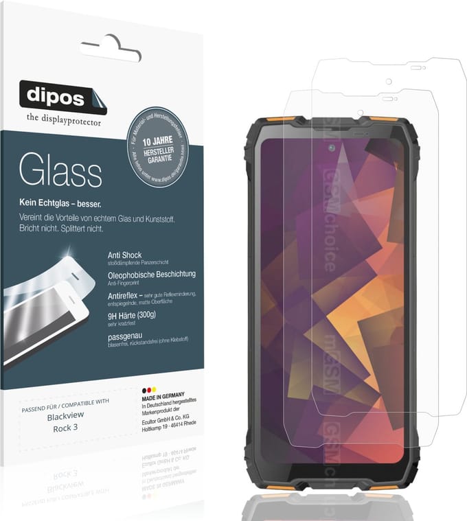 dipos – 2x Matte Pantserfolie geschikt voor Blackview Rock 3 | 9H Screenprotector