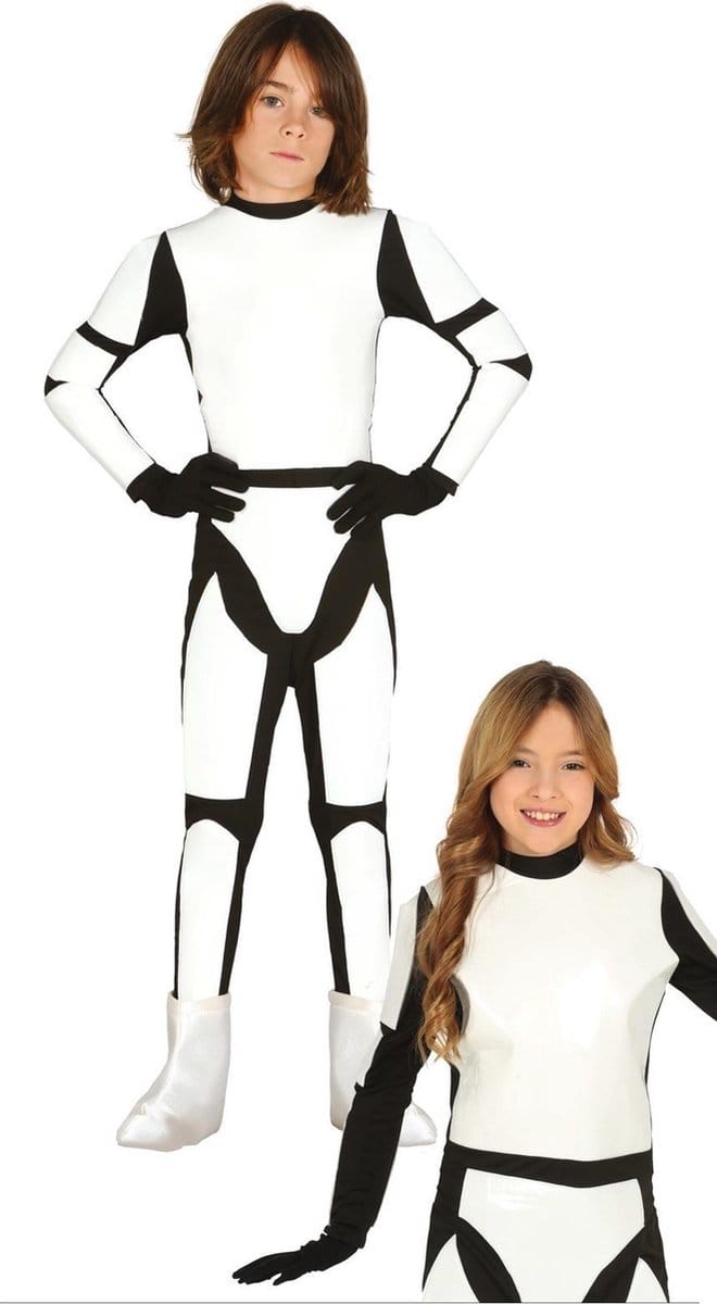 Fiestas Guirca Space trooper verkleed kostuum - kinderen - wit - Ruimte ranger - astronaut 140/152