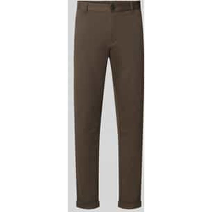 Slim fit stoffen broek met omgeslagen broekspijpen