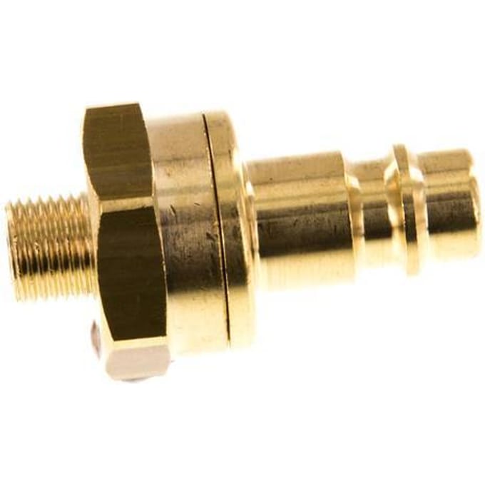 Messing DN 7.2 (Euro) Luchtkoppeling Insteeknippel G 1/8 inch Buitendraad Double Shut-Off