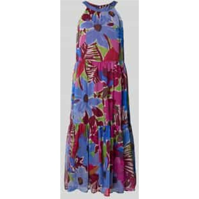 relaxed fit midi-jurk met florale all-over print