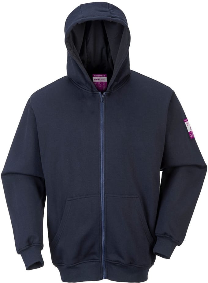 Portwest FR Modaflame Sweatshirt met rits en capuchon FR81 - Marine - 4XL