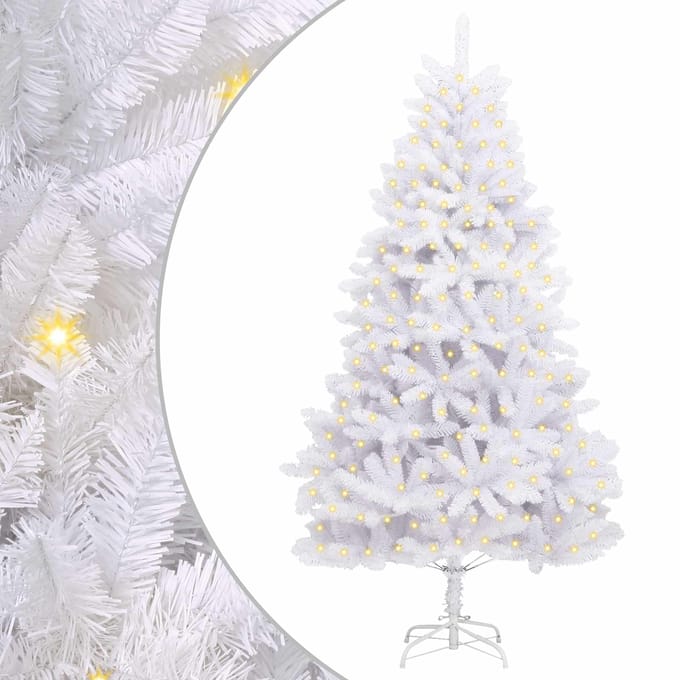 vidaXL - Kunstkerstboom - 300 - LED's - PVC - en - Staal - Wit