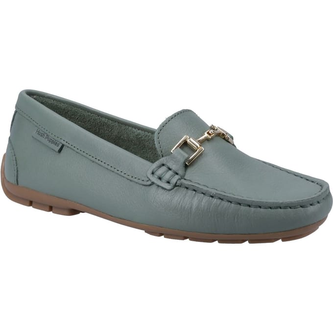 Hush Puppies Eleanor Leren Dames Sage Instappers