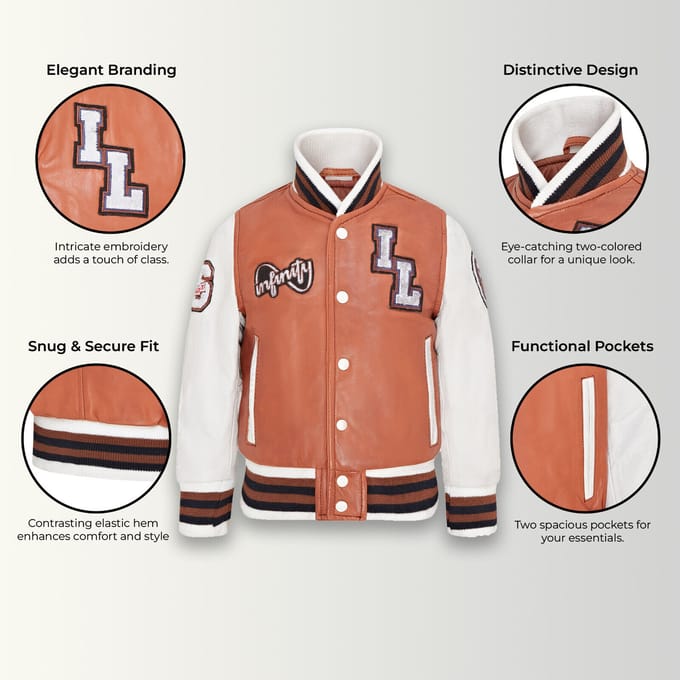 Letterman leren Varsity College bomberjack voor kinderen