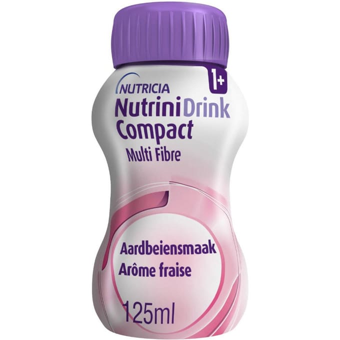 NutriniDrink Compact Multi Fibre Aardbei 4x125 Drinkbare oplossing