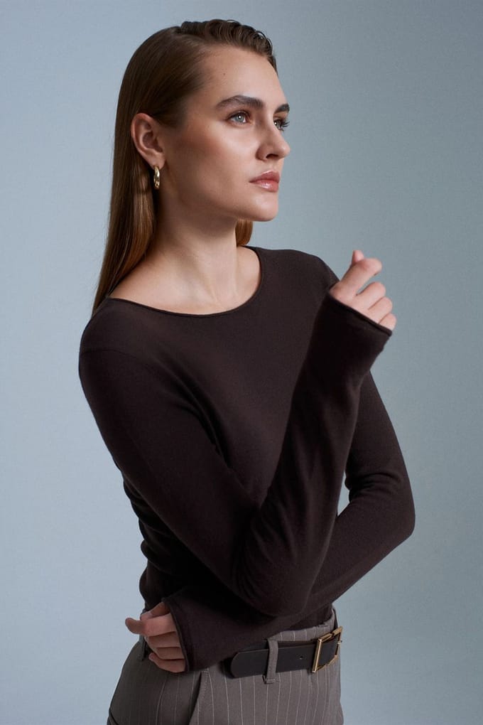 Dames Ribbel Bootneck Slim-fit Trui