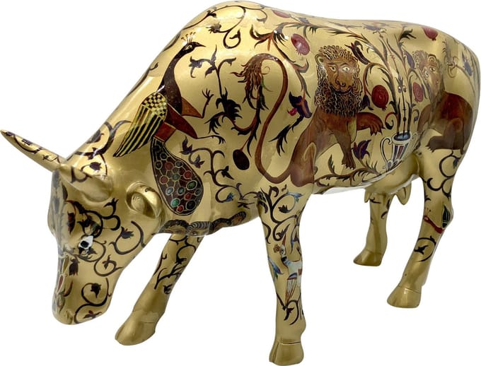 CowParade | Cow Art | Koe in Goud | Groot Formaat | 30 cm | Pop Art