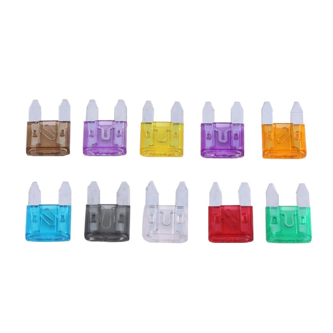 100 Stuks 2A 35A Assortiment Mini Steekzekering Set Kit Voor Auto Auto Vrachtwagen SUV white