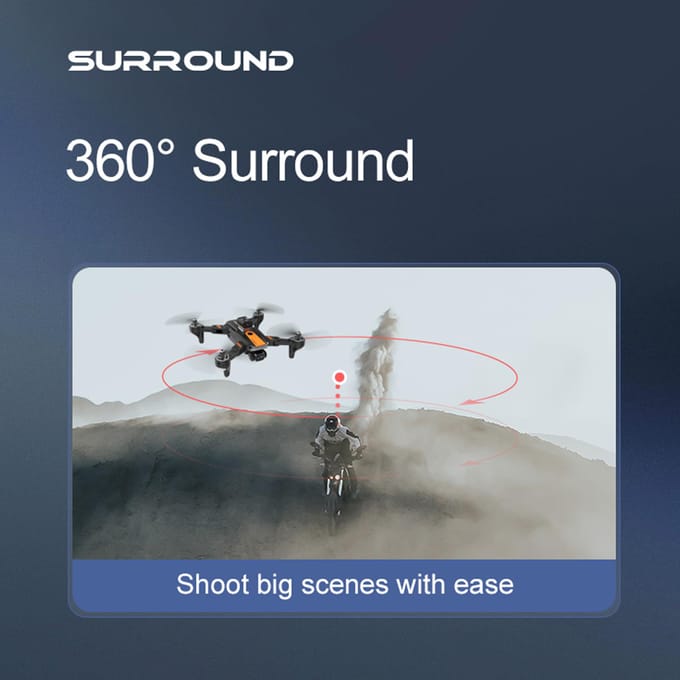 Afstandsbediening Drone met Daul-camera 4K optische stroompositionering Obstakel vermijden 5GWIFI FPV 2 battery zwart