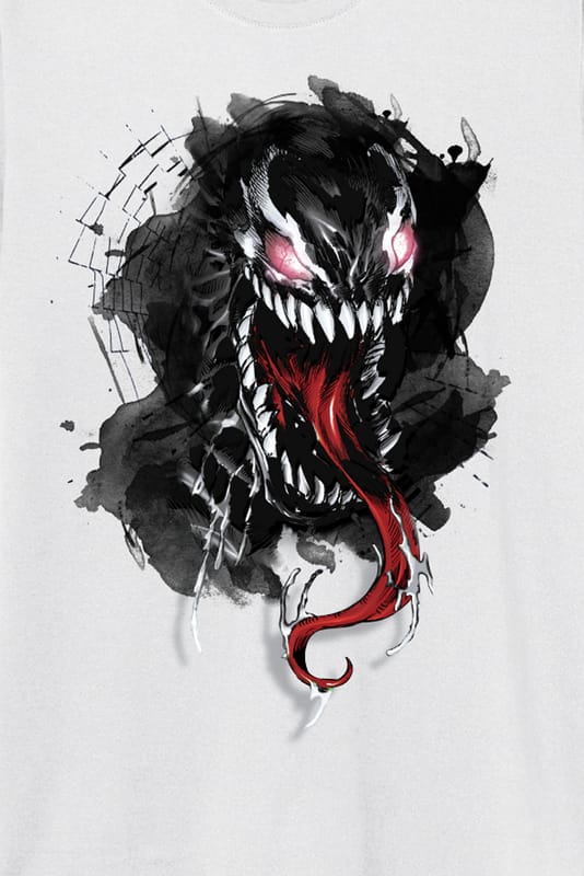 Spider-Man - Disney T-shirt - Venom Explodes - S tot XXL - voor Mannen - wit