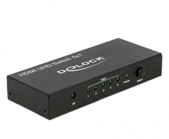 DeLOCK HDMI schakelaar 5 naar 1 - versie 2.0 (4K 60Hz HDR)