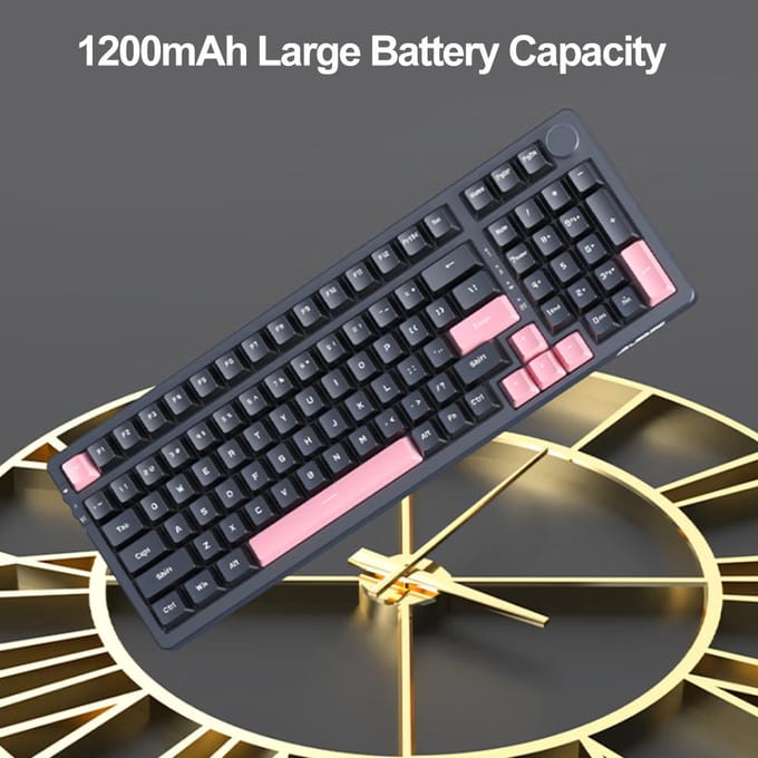 AJAZZ AK992 Trimode clavier sans fil clavier mécanique clavier de jeu avec tous les commutateurs blue switch bleu