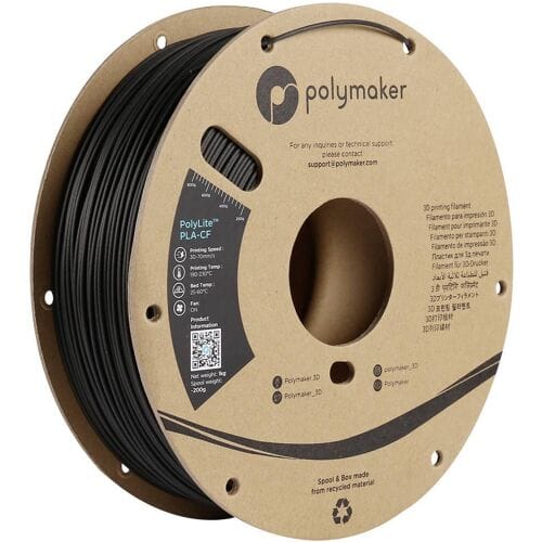 Polymaker PA10001 PA10001 Filament PLA-CF Koolstofvezelversterkt 1.75 mm 1000 g Zwart PolyLite™ 1 stuk(s)