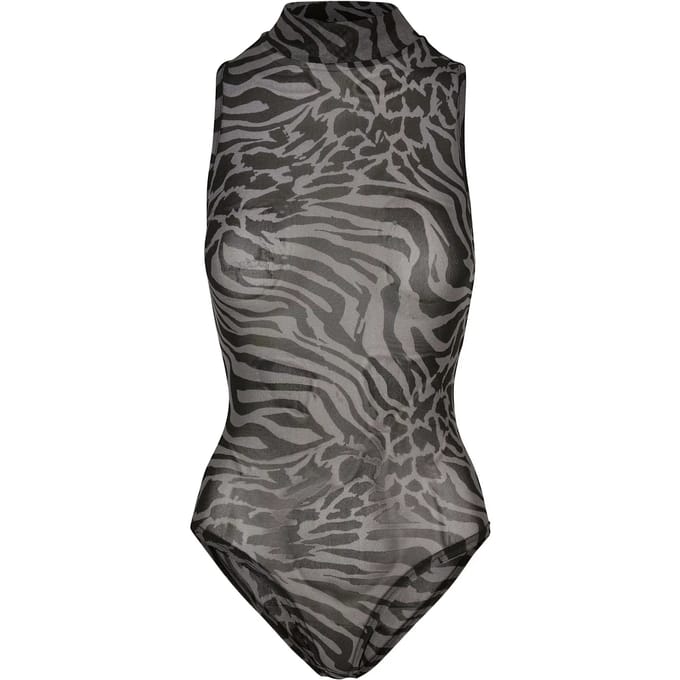 Urban Classics - Sleeveless Mesh asphalt/black Bodysuit - 4XL - Grijs/Zwart