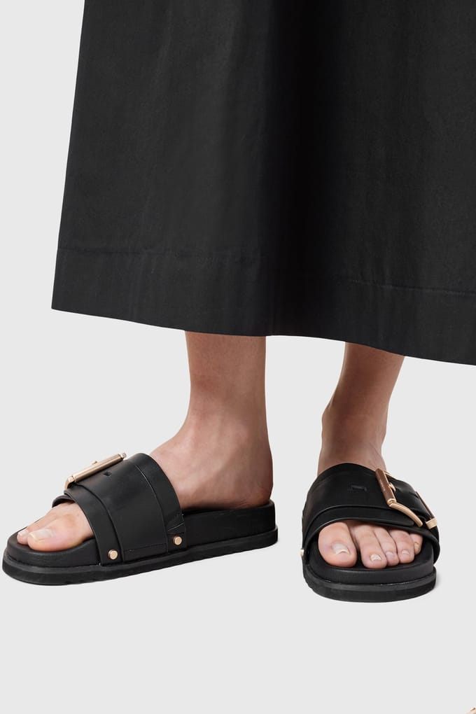 AllSaints Ellie Stud Slider Black Taglia: 41 | Infradito Outlet | Donna | Nero