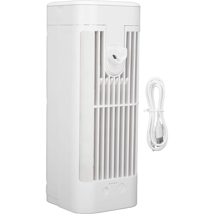 Draagbare airconditioner koelventilator 3 snelheden 120 ml watertank USB desktop luchtkoeler mistventilator white