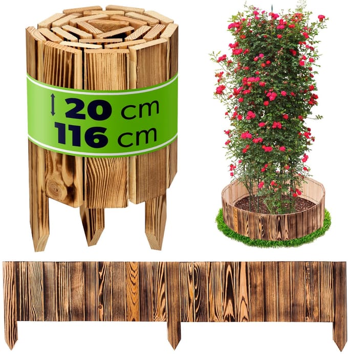 KADAX Houten schutting rolborder L110 H20cm bruin