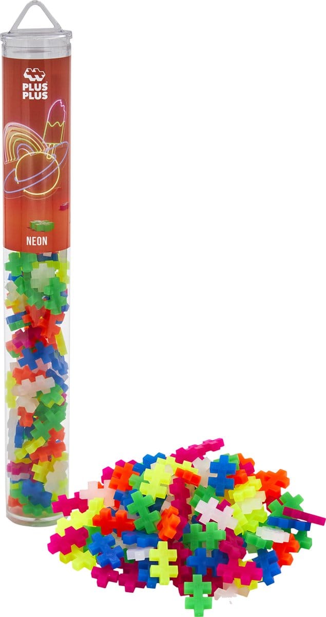 Plus-Plus Tube neon 100 delige bouwset - 4024 - Bouwspeelgoed - Constructiespeelgoed - Set met bouwstenen - Vanaf 5 jaar
