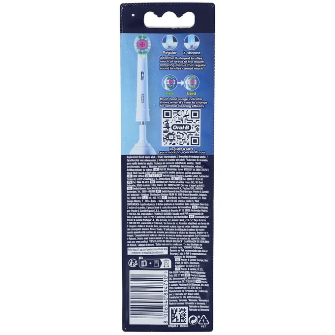 Oral-B 3D White Pro - Opzetborstels met CleanMaximiser Technologie - 4 Stuks