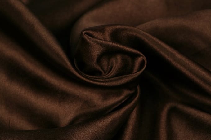 15 meter satijn stof - Bruin - 100% polyester