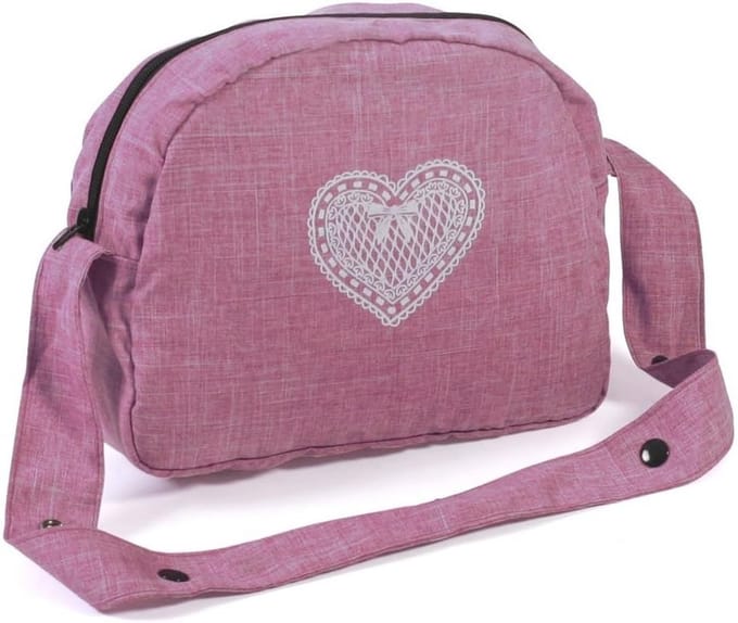 Poppenluiertas met Aankleedmat - Praktische Poppenaccessoires in Jeans Roze