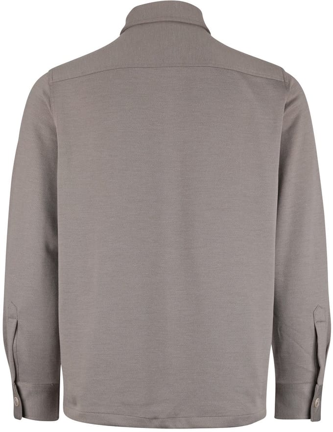Taupe Overshirt Casa Moda twill structuur en knoopsluiting