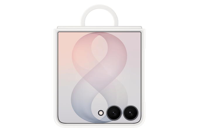 Silicone Magnet Cover Ring voor de Samsung Galaxy Z Flip 8 - White